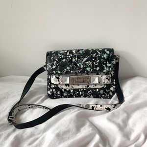 PS11 PROENZA SCHOULER PRINTED/FLOCKED SHOULER BAG